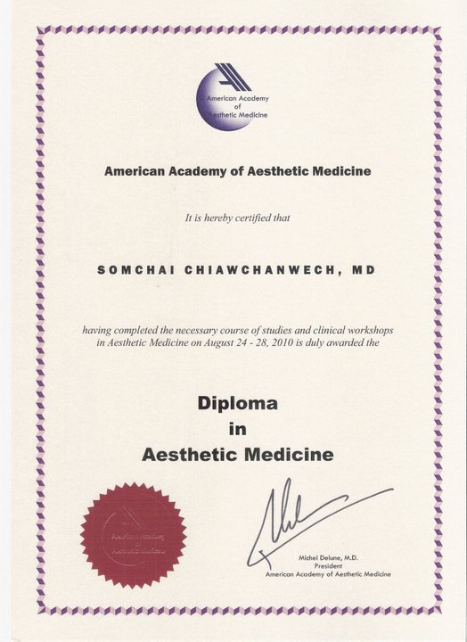 Certificate-Aesthetic Medicine2010-Somchaiclinic-2